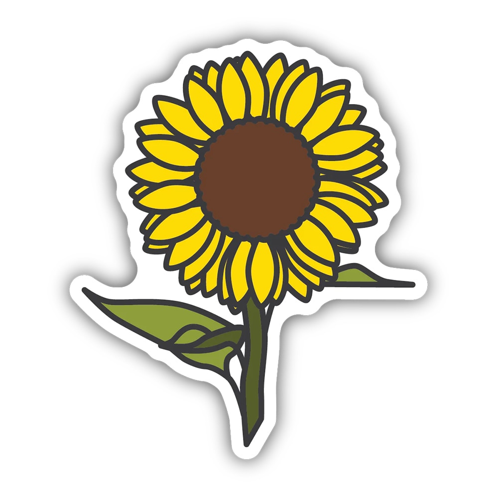 Stickers Northwest, Stickers, Art & School, 3", Sunflower with Leaves, 632549